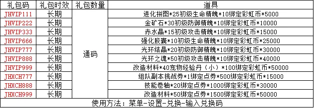 彩虹橙0.1折礼包码，福利一览